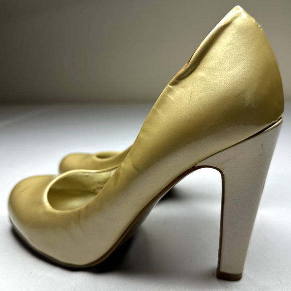 JESSICA SIMPSON HEELS GOLD PUMP SHOES SIZE 6.5 - Picture 9 of 13